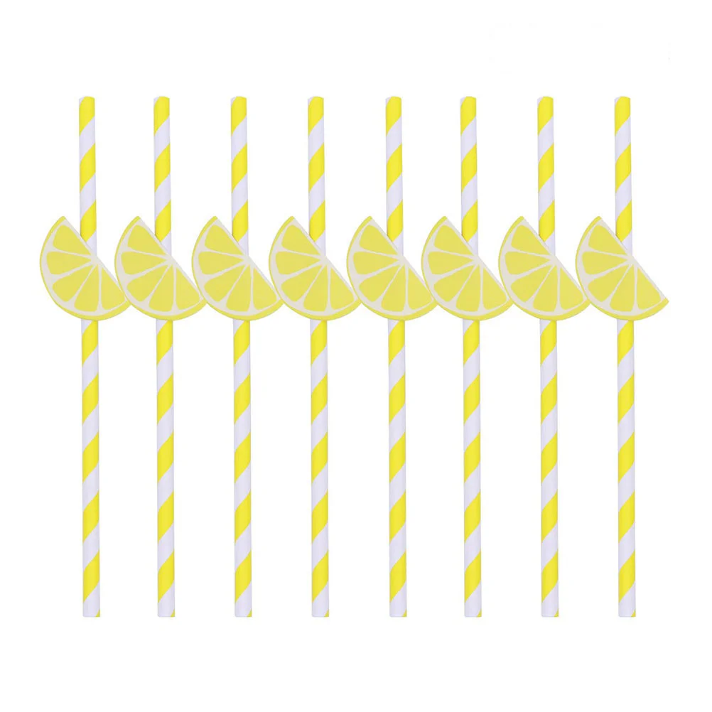 30pcs Hawaii Straws Fruit Paper Straws Party Supplies for Drinking