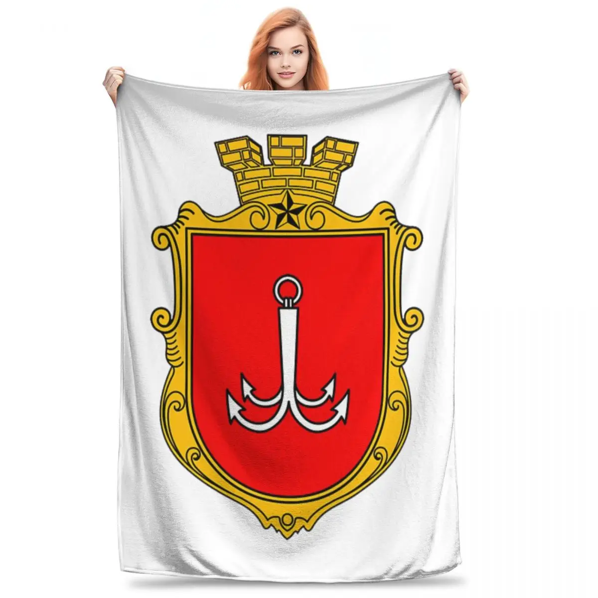 Coat Of Arms Of Odessa, Ukraine Blankets Fleece Portable Sofa Throw Blankets For Home Bedroom Office Throws Bedspread Quilt 2