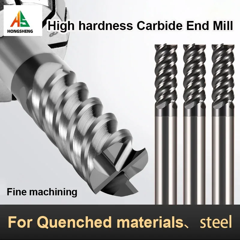 Hrc72 4 Nuten Hartmetall-Schaft fräser 12mm 18 20mm Schaft Metall Stahl Wolfram Fräser CNC-End bearbeitungs fräser