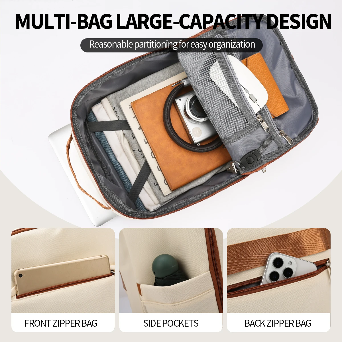 Large-Capacity Travel Backpack, Commuter Women's Travel Lightweight Backpack, School Bag, Computer Bag, Mountaineering Bag, William Boarding Bag, Overseas Business Trip Meeting