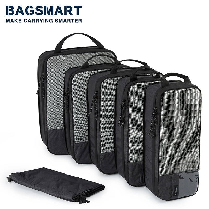 BAGSMART Compression Packing Cubes Men Travel Expandable Luggage