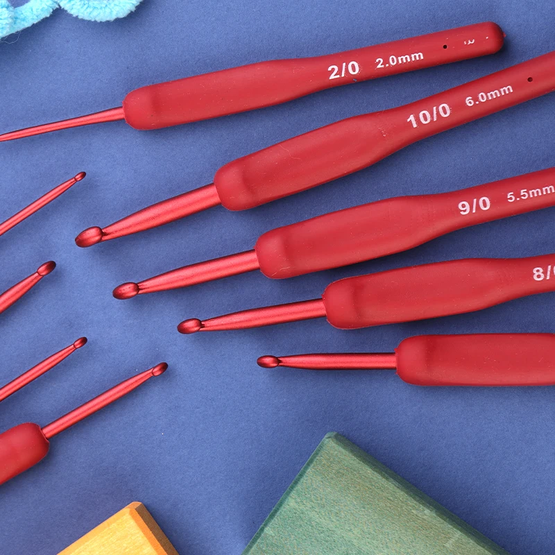 Fenrry 9PCS Red Crochet Hook