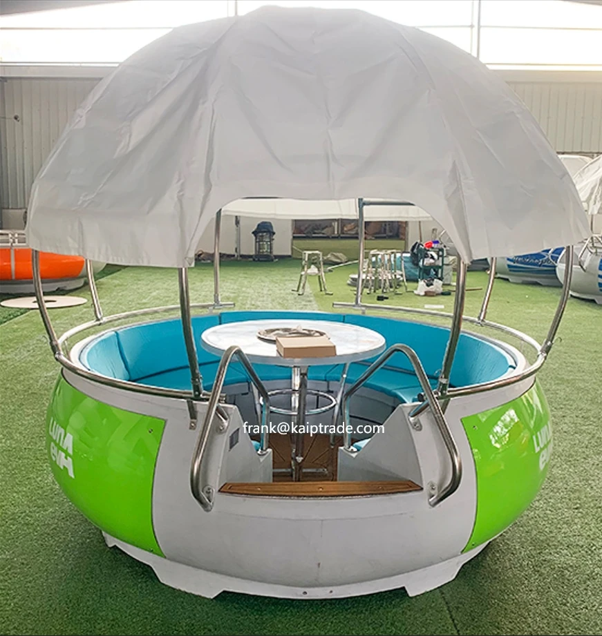 Entertainment commercial party Rotational molding plastic material LLDPE Barbecue size BBQ Donut Boat For Sale