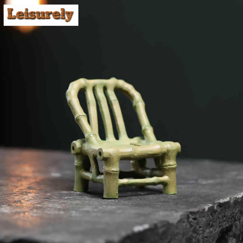 Yixing Zisha Small Bamboo Chair Tea Pet Antique Lucky Model Tea Figurine Play Toys Tea Statue Ornaments Teaset Accessories Craft