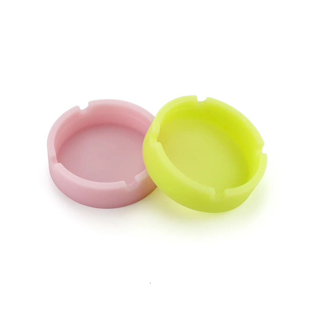 Silicone Ashtray 10 Color Luminous High Temperature Heat Resistant Anti-fall Round Cigarette Accessories
