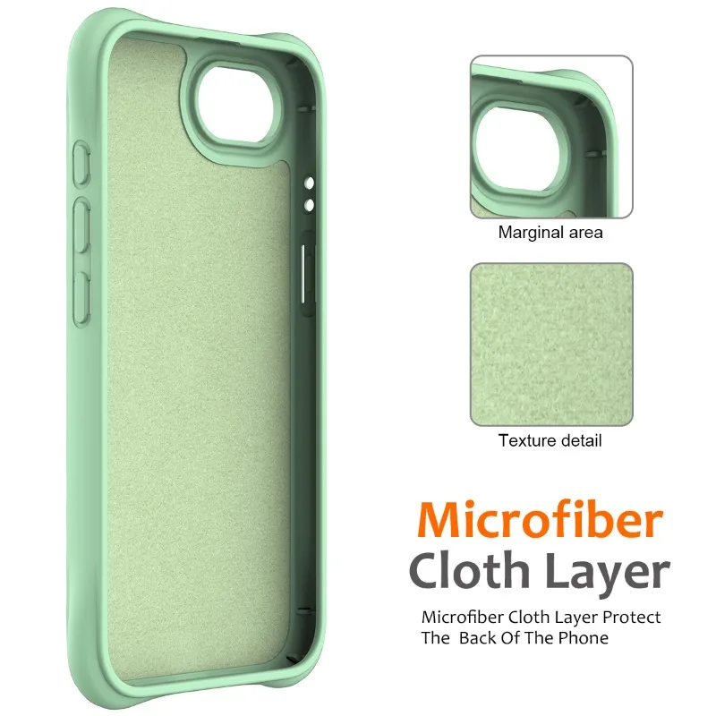 Microfiber Ripple Liquid Silicone Magnetic Case with Matte Finish