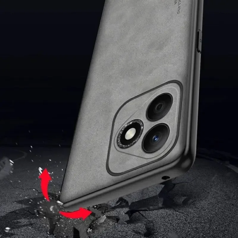 Premium Sheepskin Leather Phone Case with Matte Finish and Stand Holder - Camera Protection Back Cover
