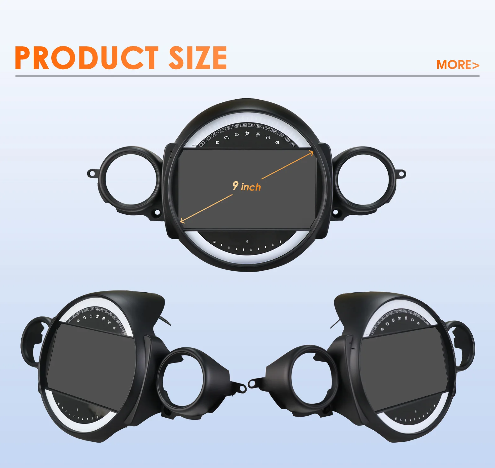Radio de Coche Android Hizpo de 9 Pulgadas para BMW Mini Cooper R56 R60 R51 2006-2015, Auto Carplay, Navegación GPS, Estéreo, RDS, DSP, 4G, BT, Multimedia, 360 ° CAM 5