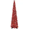 Christmas Tree 1.2m Retractable Foldable Tinsel Chenille Spiral Design Festive Holiday Christmas Decor Home Indoor Accessory