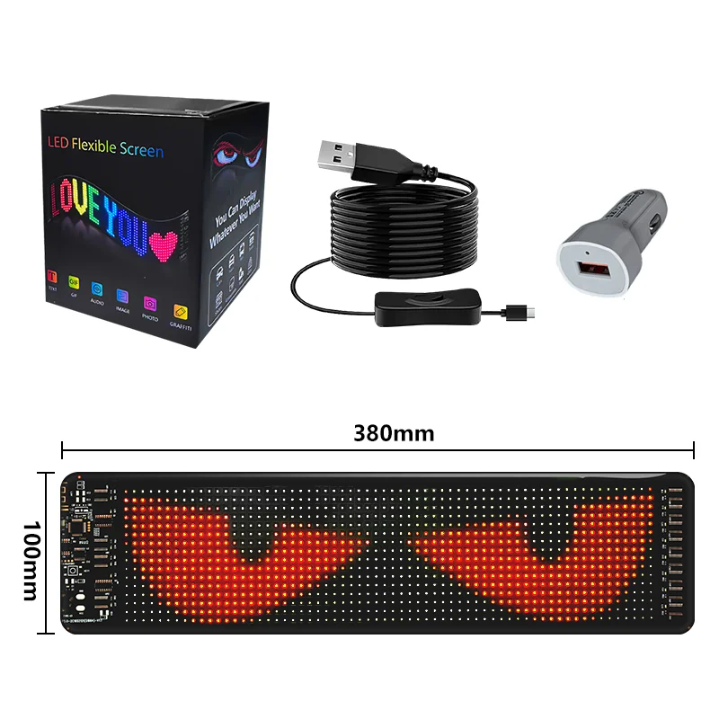 車トラックデビルアイライト、光るスクロールメッセージ、プログラム