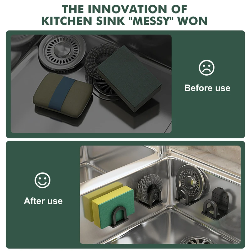 Sink Sponge Holder Space Aluminium Kitchen Sink Dish Washing Drain Drying Rack Storage