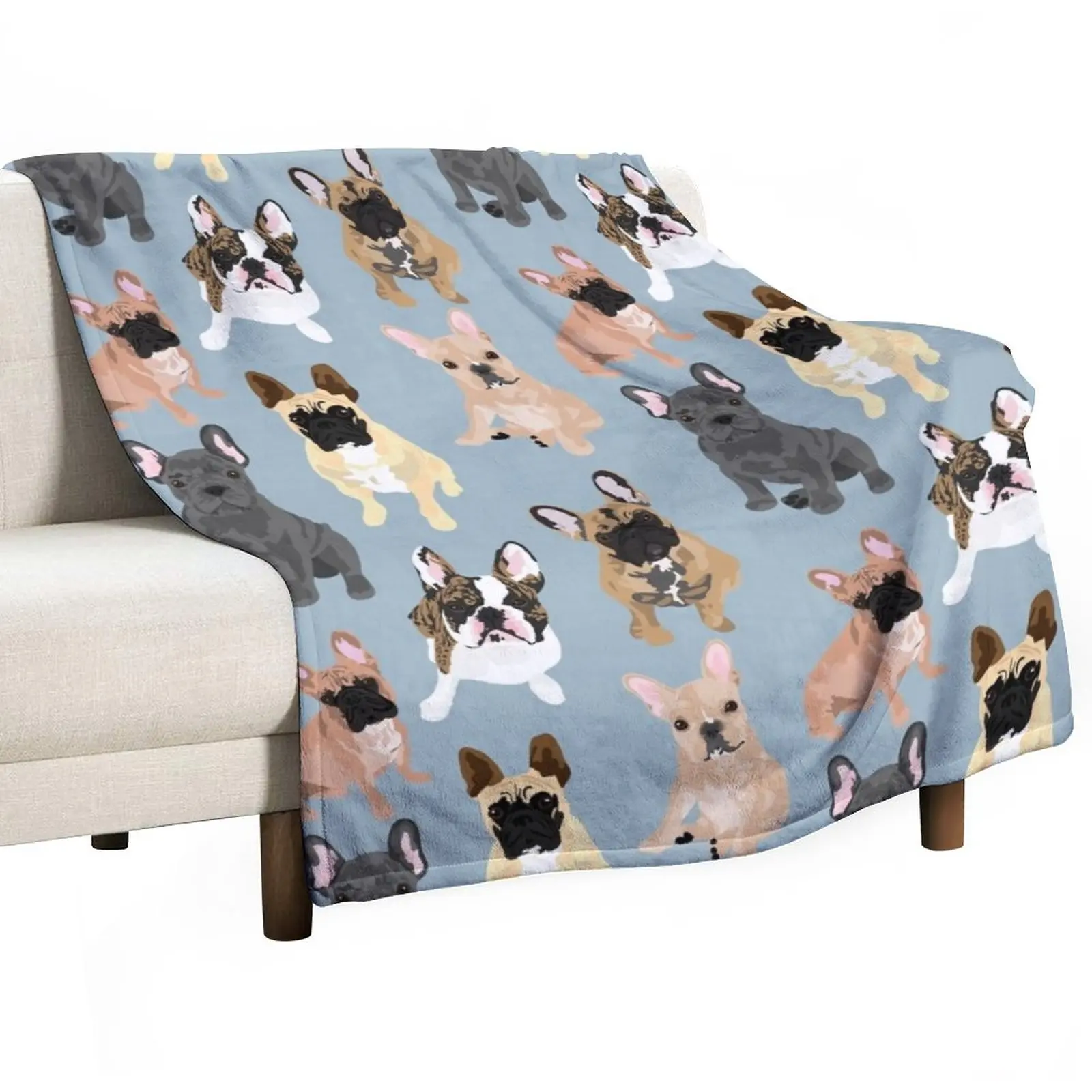 

Frenchie Throw Blanket Multi-Purpose blankets and throws Blankets