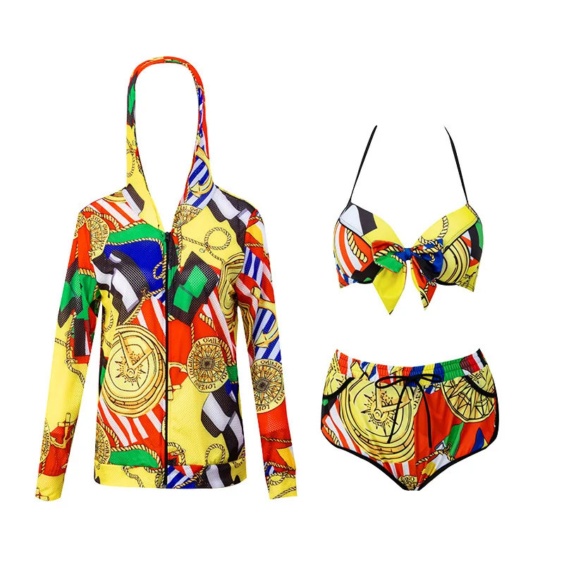 Women's Hoodie Zip Front Rash Guard with Bra and Shorts Sun UV Long Sleeve  Sunscreen Wetsuit Swimsuit Top & Bottom Beachwear - AliExpress