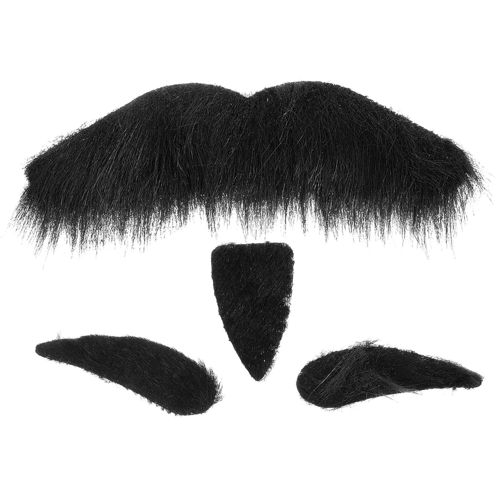 

3 Beard Mustache Goatee Self Adhesive, Novelty Hairy Mustaches and Eyebrows Costume Hair Props for Costume Birthday Supplies (