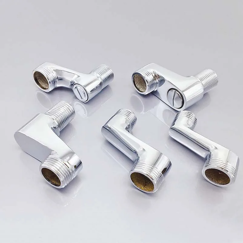 Large Bend Angle Copper Shower Faucet, Electroplating, Large Offset Foot, Bend Foot, Distance Reduction, Angle Adjustment