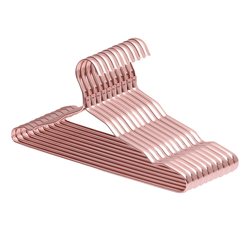 

10Pcs Coat Hanger Aluminium Alloy Clothes Hanger Anti Slip Metal Drying Rack Hanger With Notches Clothing Hangers