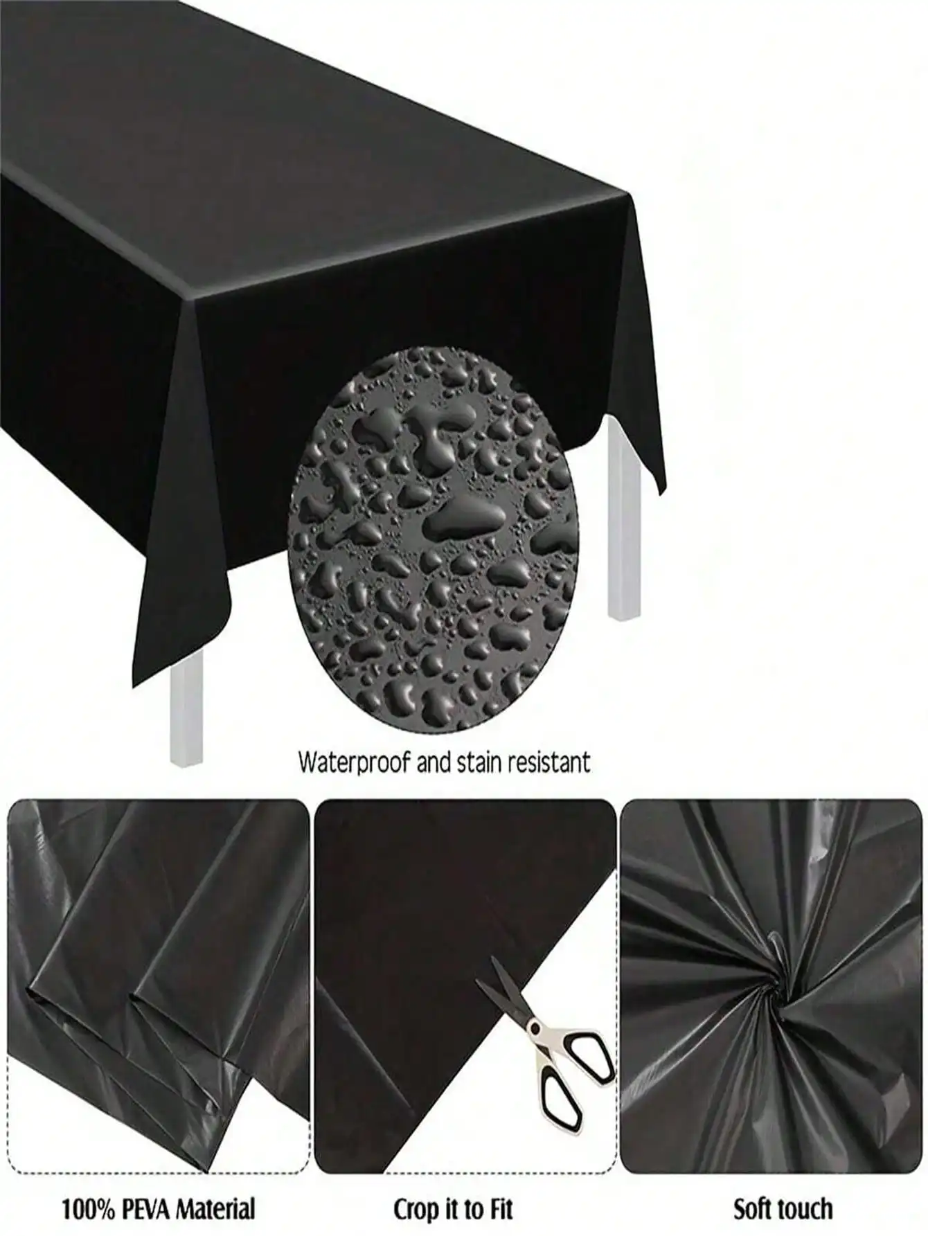 Large Disposable Solid Color Tablecloth - Elegant Table Cover for Parties and Events (137x274cm)