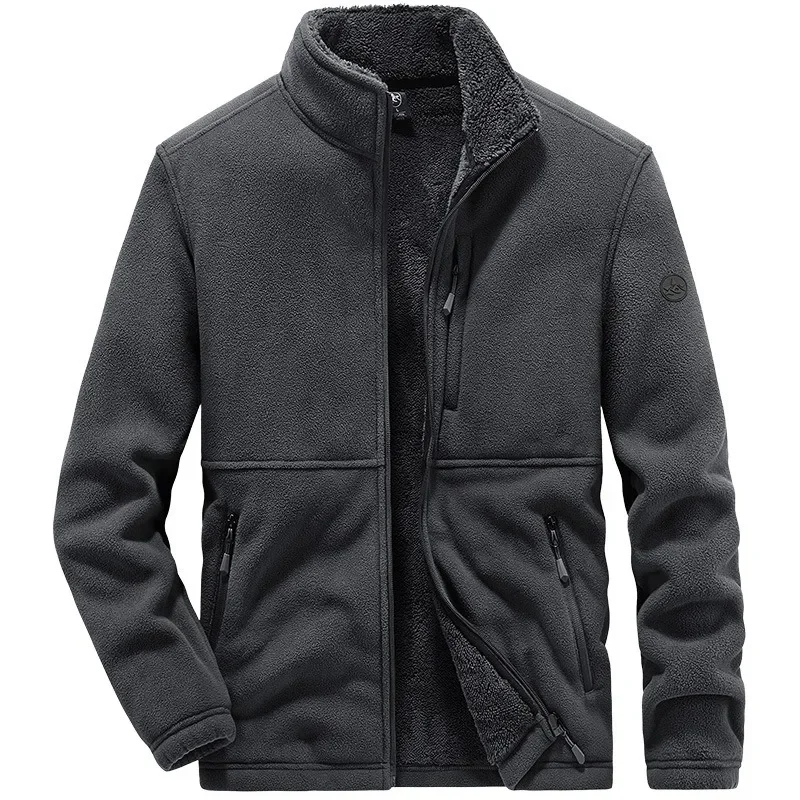 Winter jacket fleece jacket sports jacket Winter Jacket Men Trendy Added Fleece Thick Lamb Jacket Outdoor Sportswear Oversized Jacket