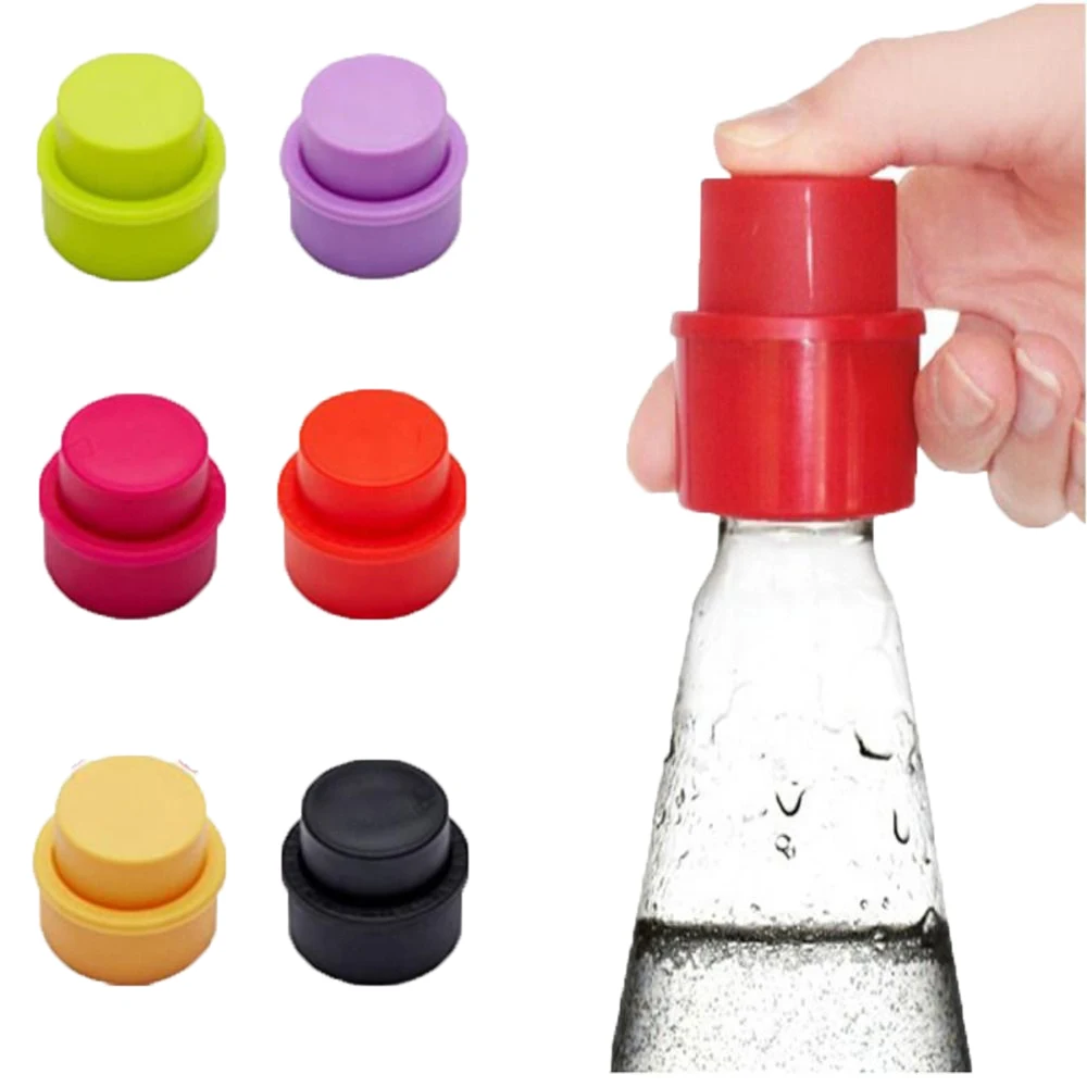1Pc Drink Sealer Reusable Inflatable Bottle Stopper Air Tight Soda Cap
