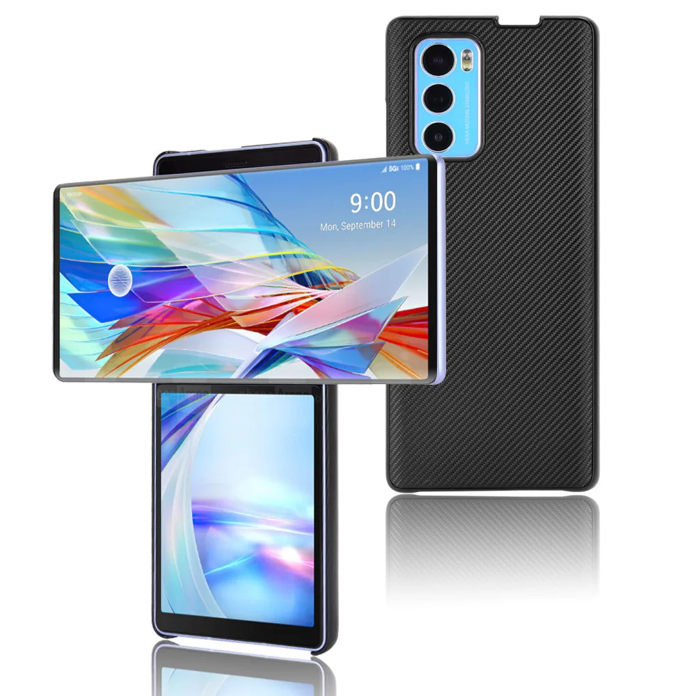 Per Lg Wing Luxury Case Guscio In Pelle Con Struttura Opaca Per Lg Wing Cover Posteriore Antiurto Con Protezione Completa