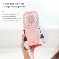 Ventilateur portable à suspendre au cou avec chargement USB, petit ventilateur à main, mini ventilateur pliable pour l'extérieur, petit ventilateur de bureau sur pied 2