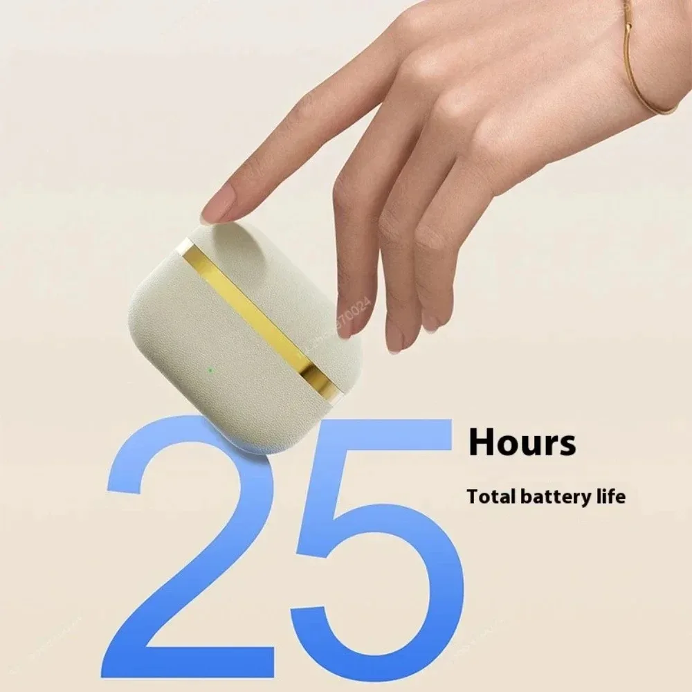 In-Ear Bluetooth Earbuds Leather Texture Design Ultra Long Battery Life Touch Control TWS Headphones Ideal For Gifting Video Use_voghion.com
