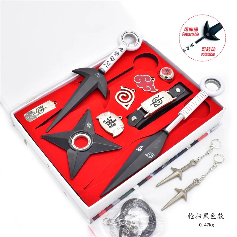 Фото Японская аниме модель оружия Kuani Asuma Shuriken самурайский Катана ниндзя меч брелок из настоящей стали кольцо браслет подарок игрушка для ребенка №3