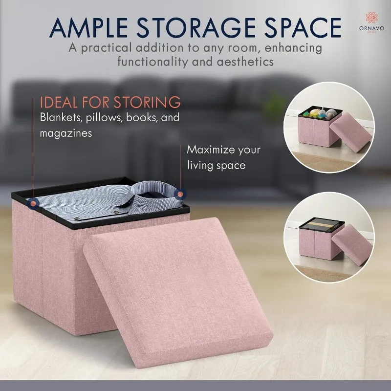 Storage Box Multi-functional Foldable Furniture Large Capacity Footstool Waterproof Fabric Storage Ottoman Foldable Rest Stool