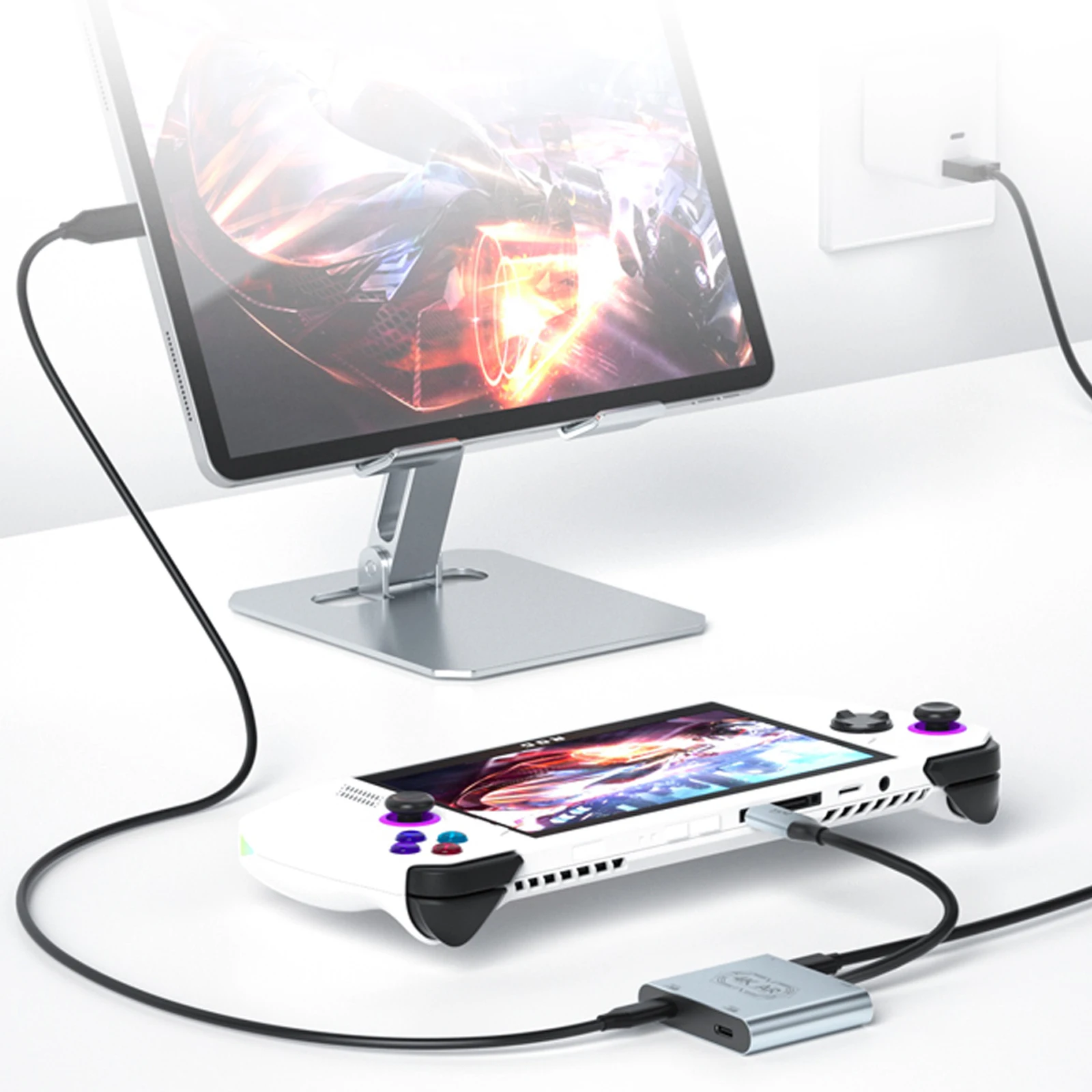 USB C-AR 안경 및 충전 어댑터 고속 USB C-듀얼 AR 안경 어댑터 스위치, 휴대폰, 노트북, 태블릿용 컴팩트 어댑터