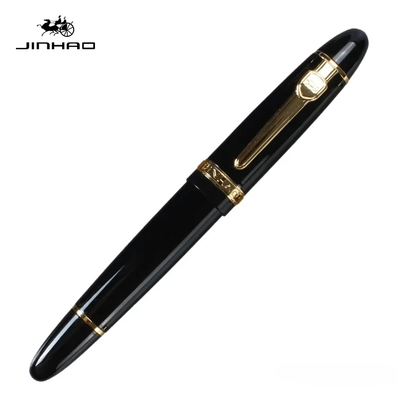 JINHAO 159 만년필, 캘리그라피 금속 펜, 스핀 골든 M 펜촉, 비즈니스 사무실 학용품 잉크 펜, 문구