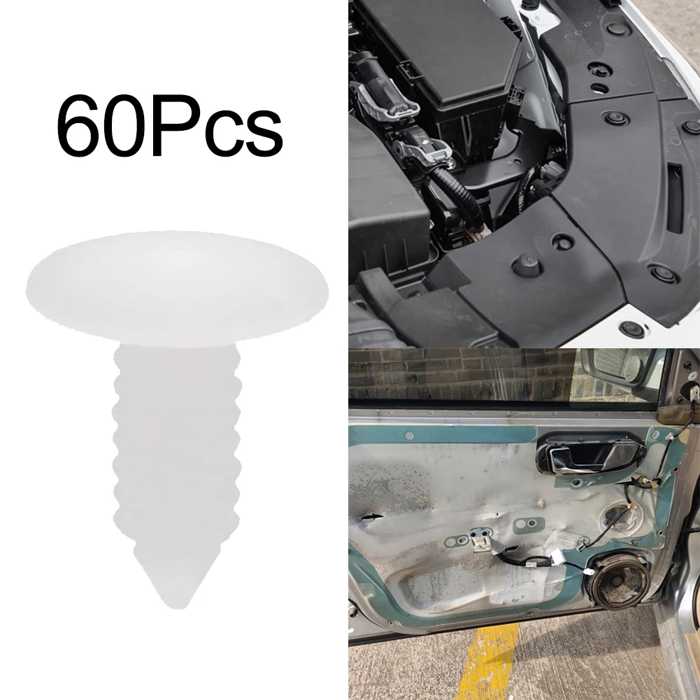60pcs 7.8mm Plastic Car Interior Rivets Fastener Retainer Clips White  Universal Door Panel Clips Trim Panel Clips - AliExpress