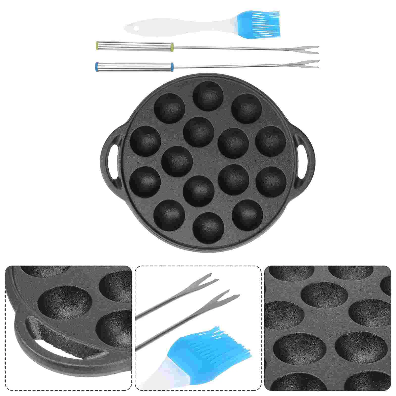 

of Meatball Pot Thick Frying Pot Iron Frying Pan Casting Snail Pan for Restaurant Kitchen