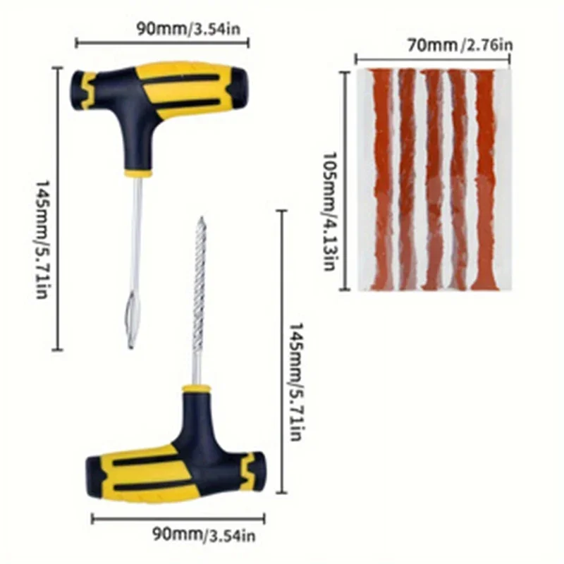 Tubeless Tire Repair Kit with Rubber Strips for Car Motorcycle