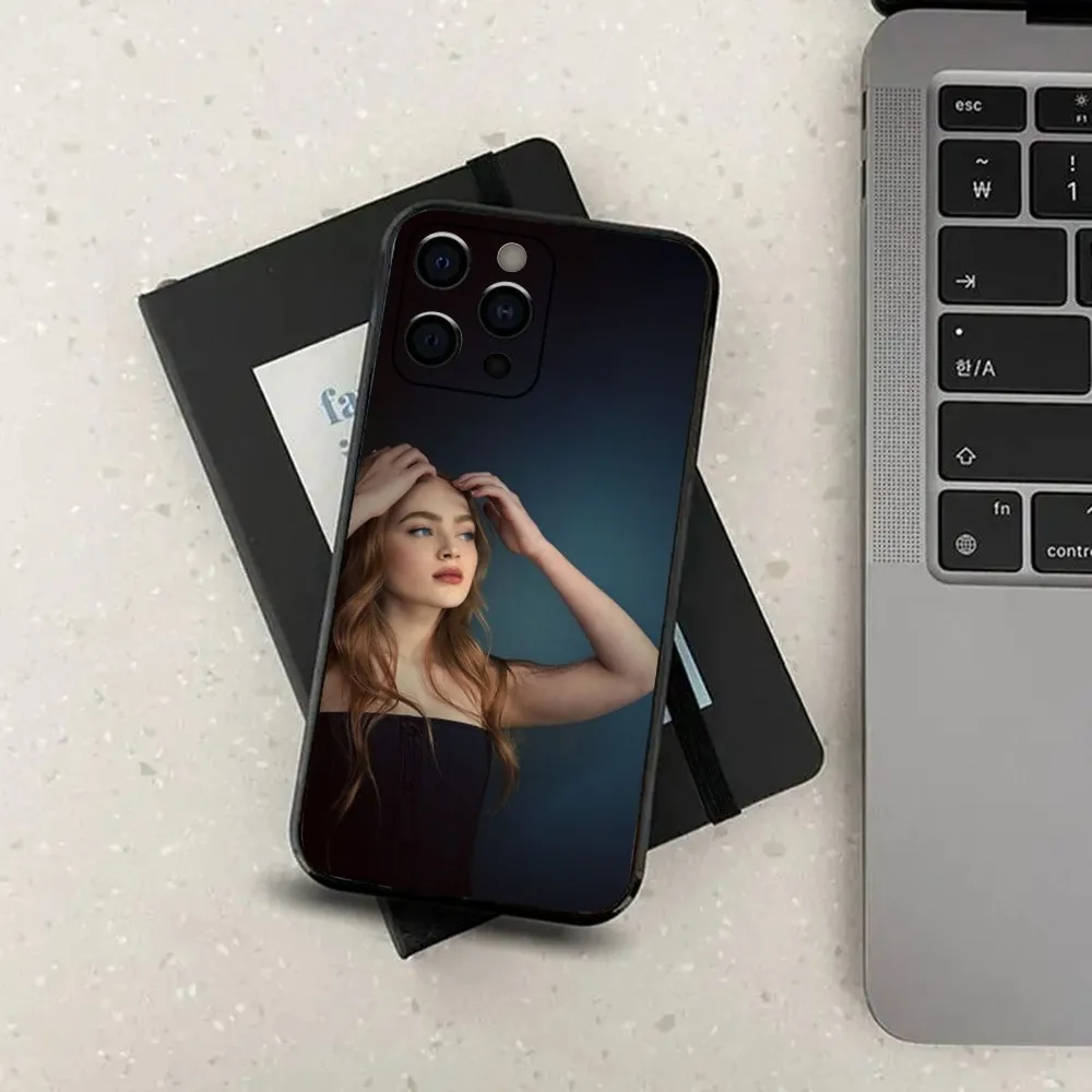 Elegant Sadie Sink Soft Black Phone Case - Premium Protective Cover
