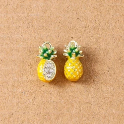 Alloy Fruit Charm Set: Apple, Banana, Grape & Strawberry Pendants for DIY Jewelry Accessories (Silver Plated)