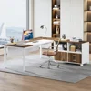 63-inch Executive Computer Desk with File Cabinet Office Desk Set Home Office L-Shaped Desk with Drawers and Filing Cabinet 2