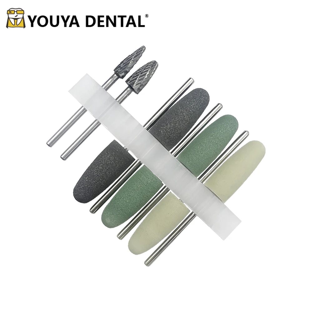 

1 набор стоматологических полировальных инструментов, 6 шт. круглых силиконовых резиновых шлифовальных головок + 2 шт. вольфрамовых стальных полировальных бура