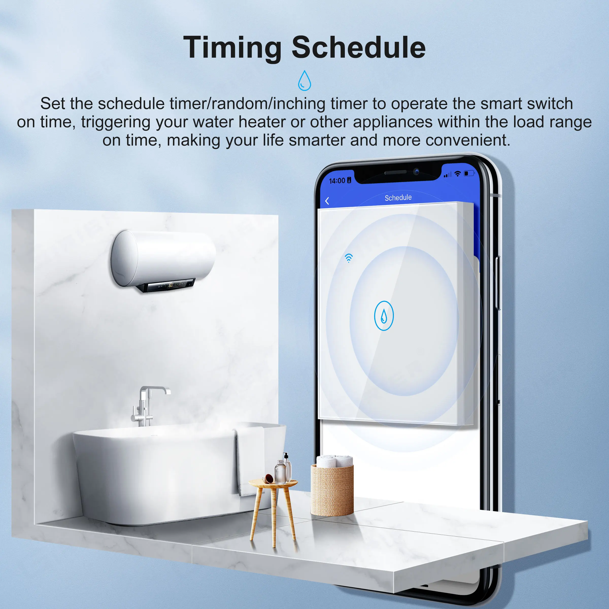 GIRIER Tuya Smart Water Heater Switch 40A Wifi Boiler Heating Switch 8000W  for Smart Home Works with Alexa Google Home Assistant - AliExpress