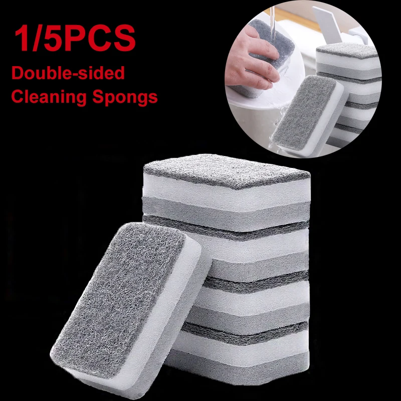 Multifunctional Cleaning Sponge, Double-sided Scouring Pad For