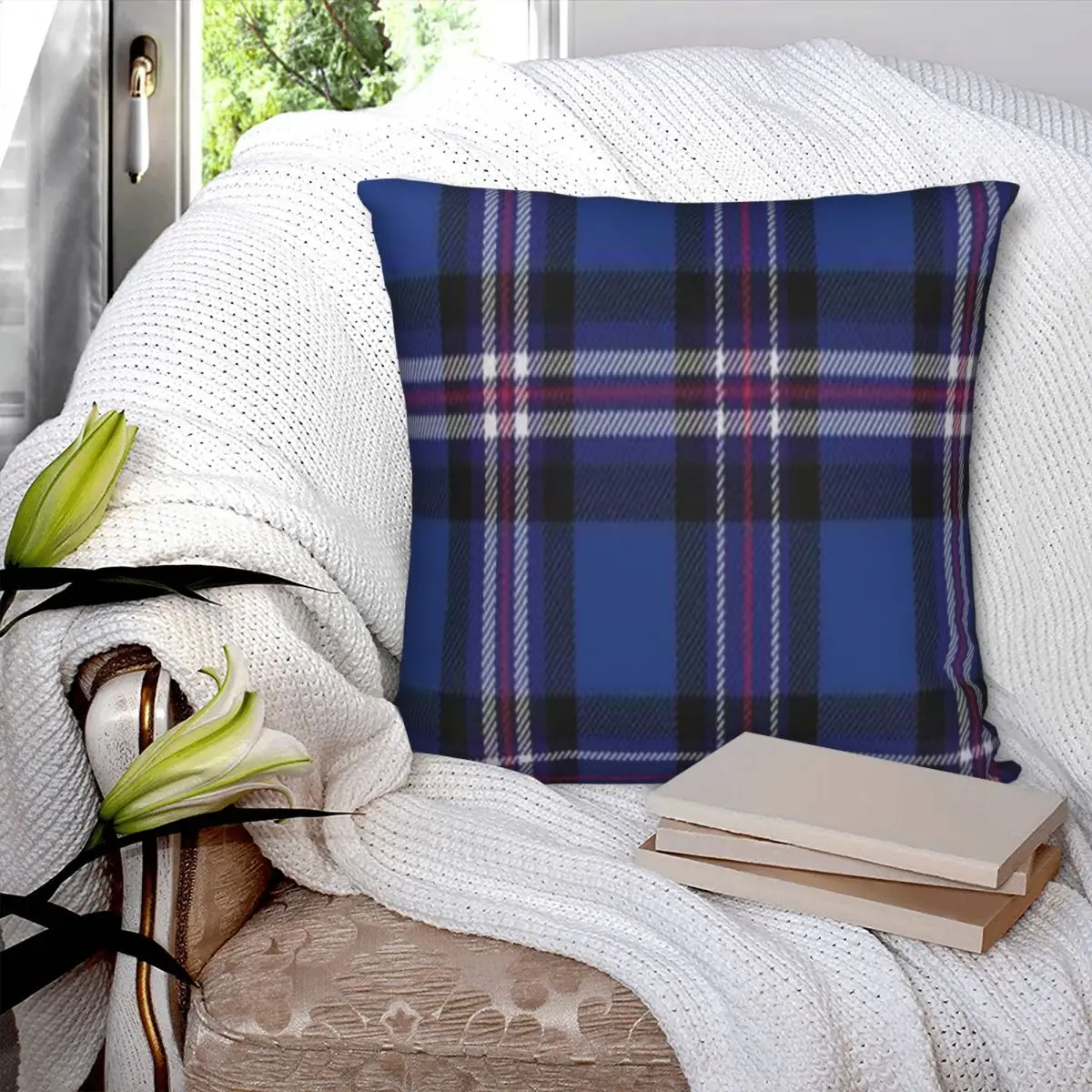 Rangers Tartan Square Pillowcase Polyester Linen Velvet Pattern Zip Decor Throw Pillow Case Home Cushion Cover 45x45 3
