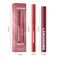 Integrated waterproof lipliner+lipstick lipstick lipstick set,no smudge,no fade,no cup,durable,easy to create a perfect makeup! 6