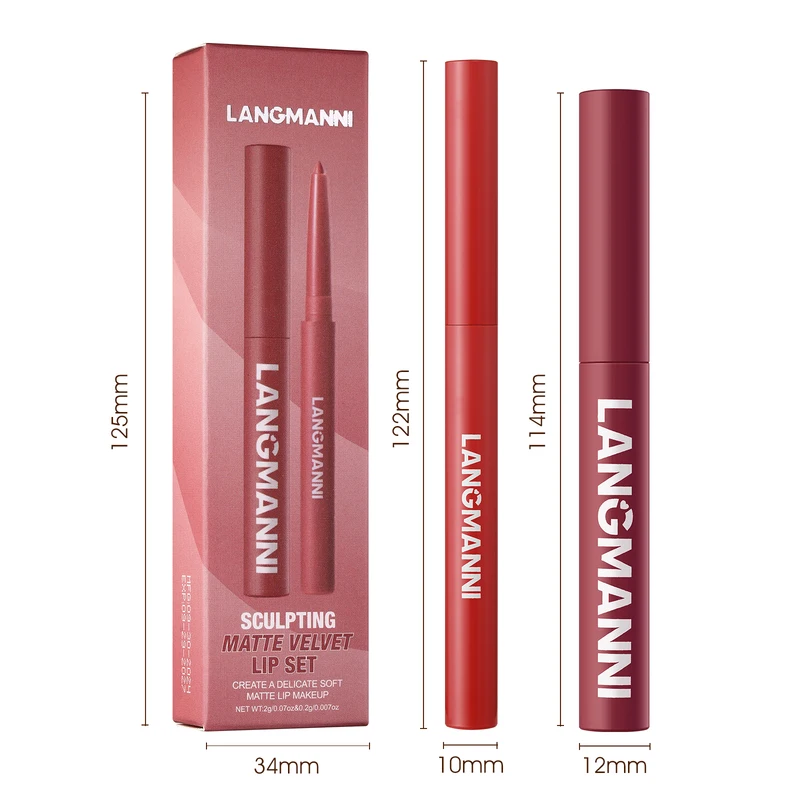 Integrated waterproof lipliner+lipstick lipstick lipstick