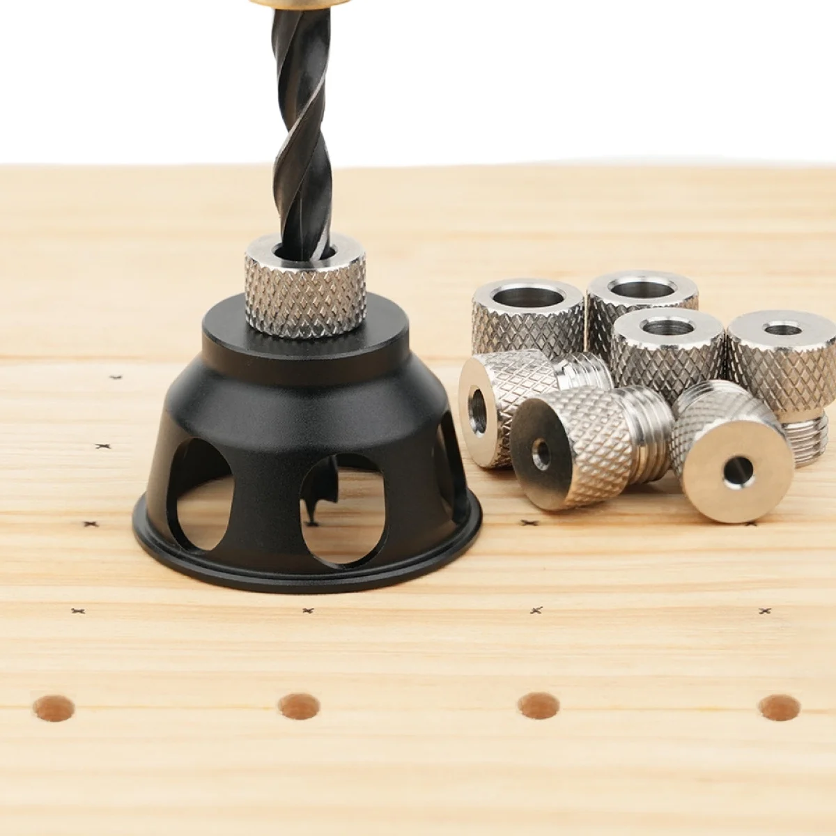 Replaceable Vertical Drill Guide Doweling Jig Kit Drill Positioning Pocket Hole Jig