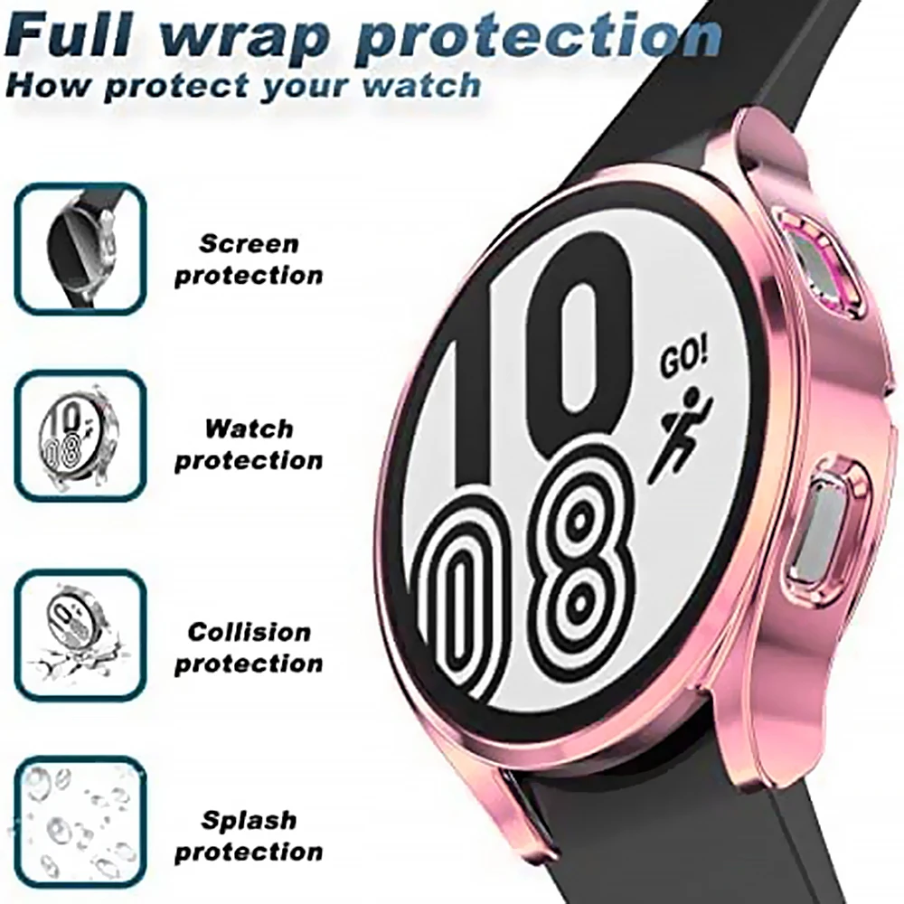 Watch Case for Samsung Galaxy Watch 4/5 40mm 44mm Screen Protector TPU All-Around Bumper Protective Cover for Watch 6 40mm 44mm