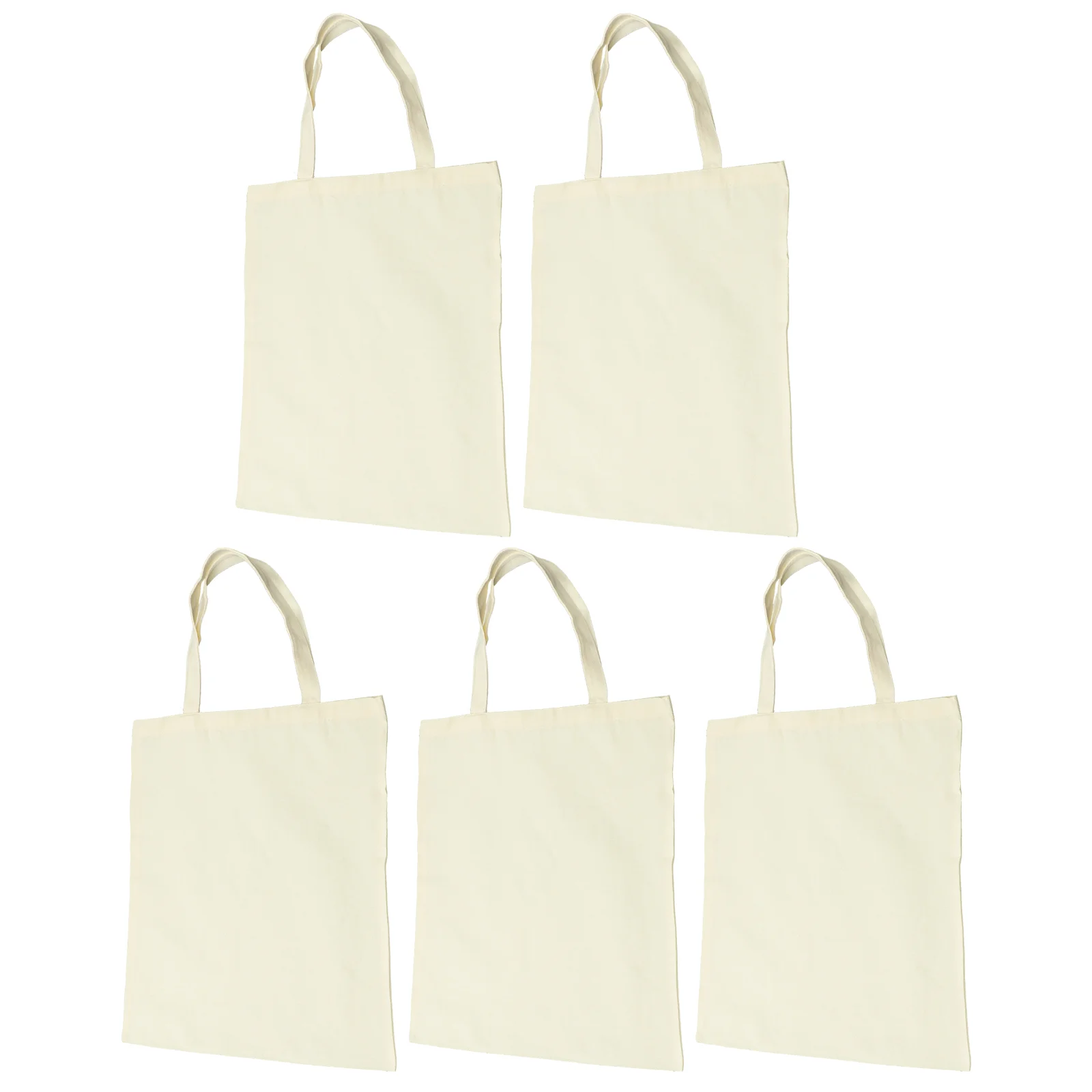 

5 Pcs Portable Canvas Reticule Miss Groceries DIY Advertising Cloth Bag Shopping Bags for