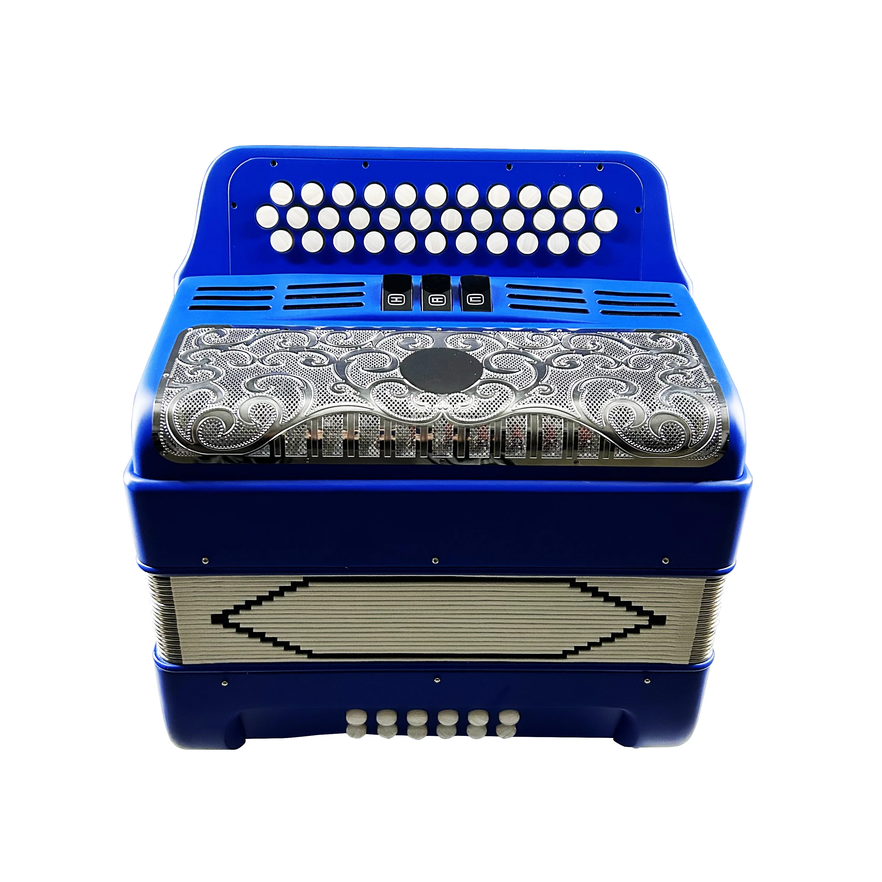 

SEASOUND OEM 34 Buttons 12 Bass 3 Registers Royal Blue Accordion Silver Grill Accordions Musical JB3412C