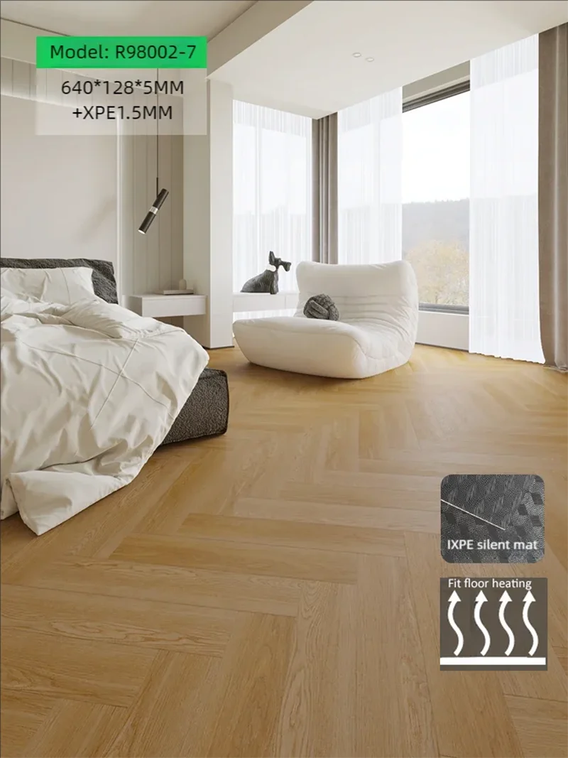 Spc Wood Imitation Floor 640MM X 128MM Excellent Color Beauty Decoration Material