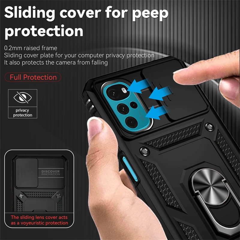 Enhanced Magnetic Phone Holder Bumper Case – Full Cover with Push Window Design