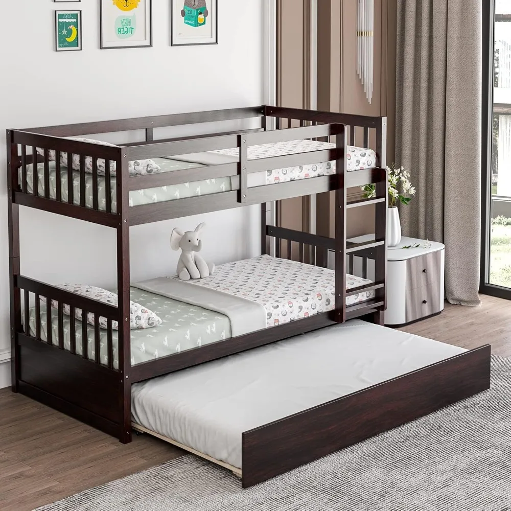 Over Twin Bunk Bed with Trundle - Solid Wood Frame