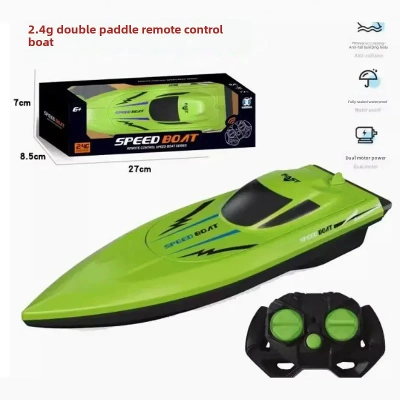 Bateau RC Télécommandé CR1990 - Orange ou Vert, Jouet Enfant 6+
